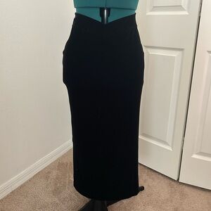 Black velvet maxi skirt